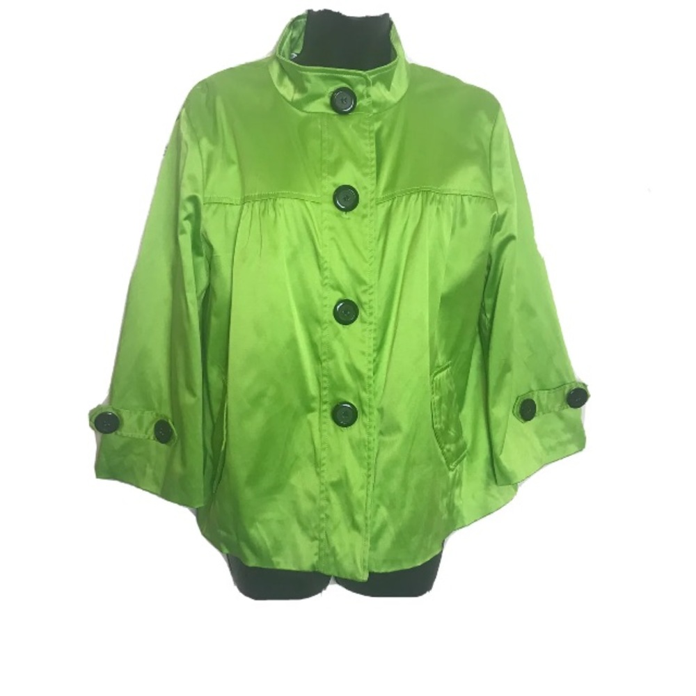 Multiples Lime Green Swing Jacket Lined Size Large - image 2